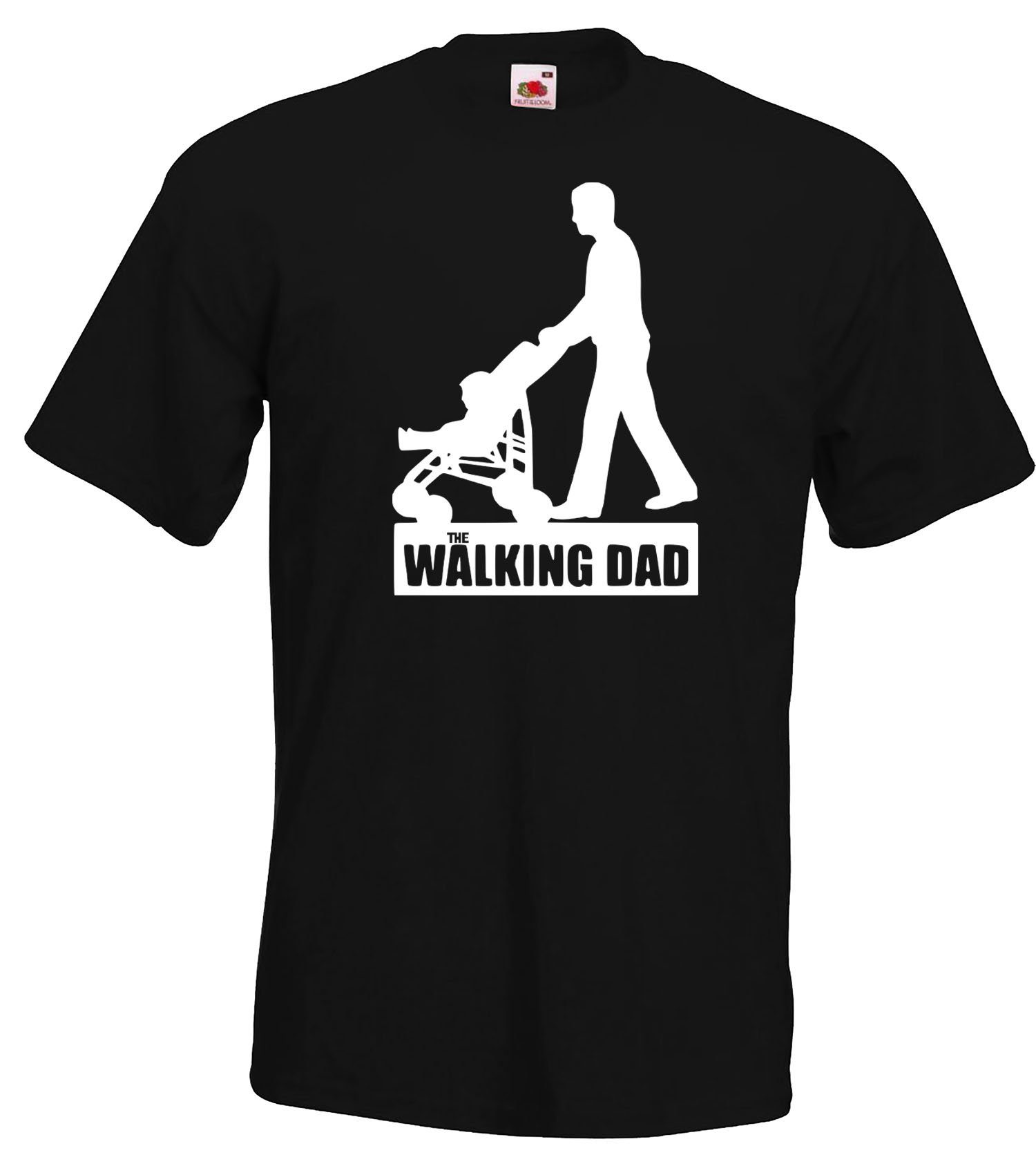 Youth Designz T-Shirt Walking Dad Herren Shirt mit witzigem Frontprint Schwarz