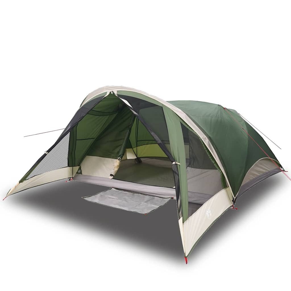 furnicato Faltzelt Familienzelt Kabine 368x397x160 cm Grün, (1 tlg), Campingzelt für 6 Personen mit E-Anschluss und versiegelten Nähten