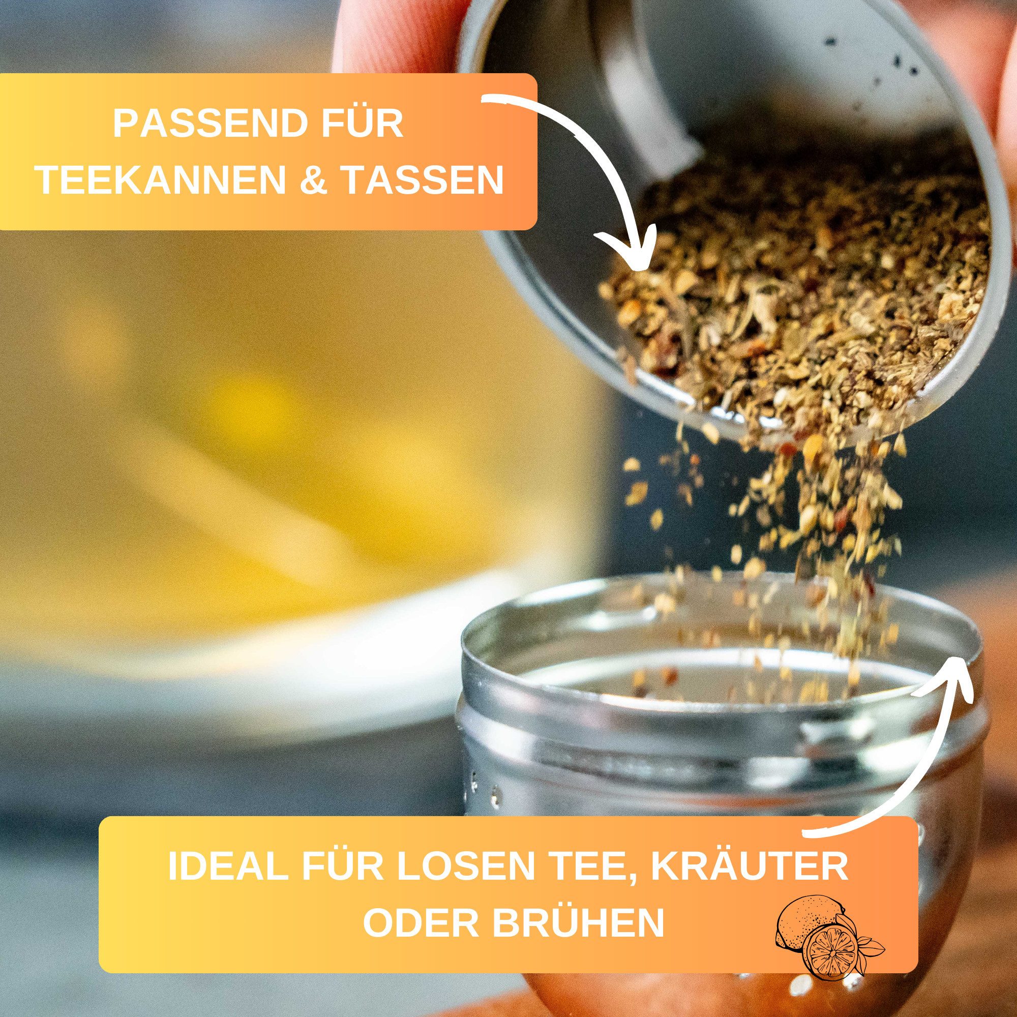 Thiru Teesieb Premium Teeei & Gewürzsieb Edelstahl inkl. Untersetzer, Teeei 1er