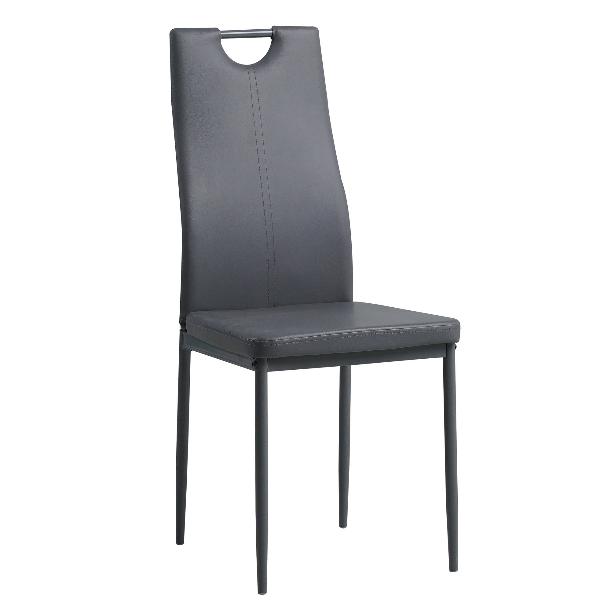 Albatros International Esszimmerstuhl Esszimmer Stühle 4 er Set SALERNO, Stuhl Stühle Esszimmerstühle, Küche (6er Set, Grau, Kunstleder Bezug), Küchenstuhl Küchenstühle Essstühle für den Esstisch Ess Stühle
