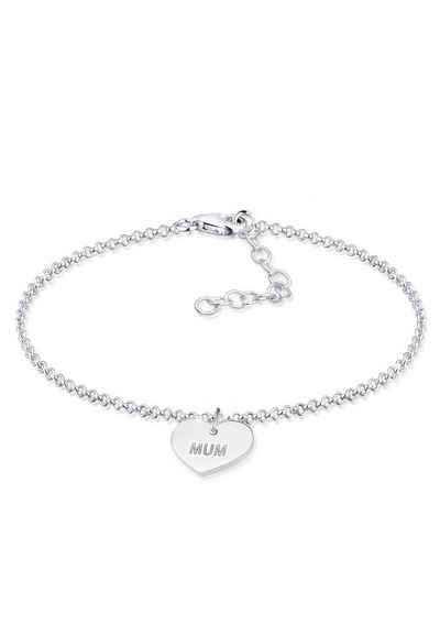 Elli Armband Erbskette Mum Wording Herz Pendant 925 Silber