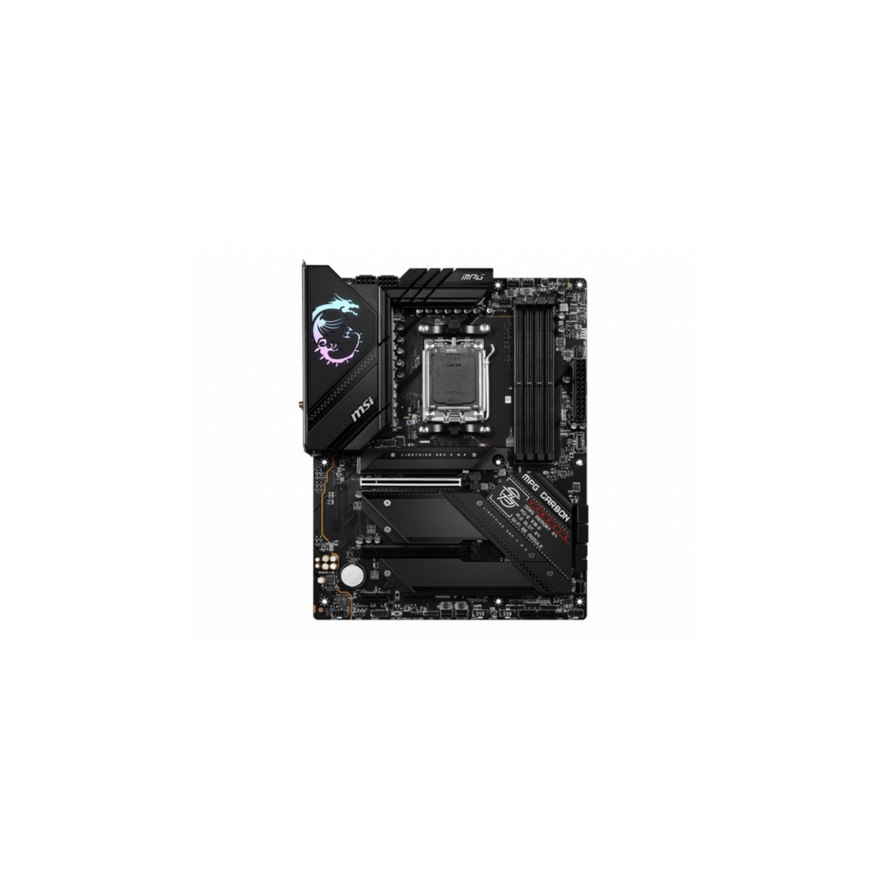 MSI MPG B650 CARBON WIFI Mainboard RGB LED Beleuchtung RAM Speicher msi-mpg-b650-carbon-wifi-mainboard-rgb-led-beleuchtung-ram-speicher