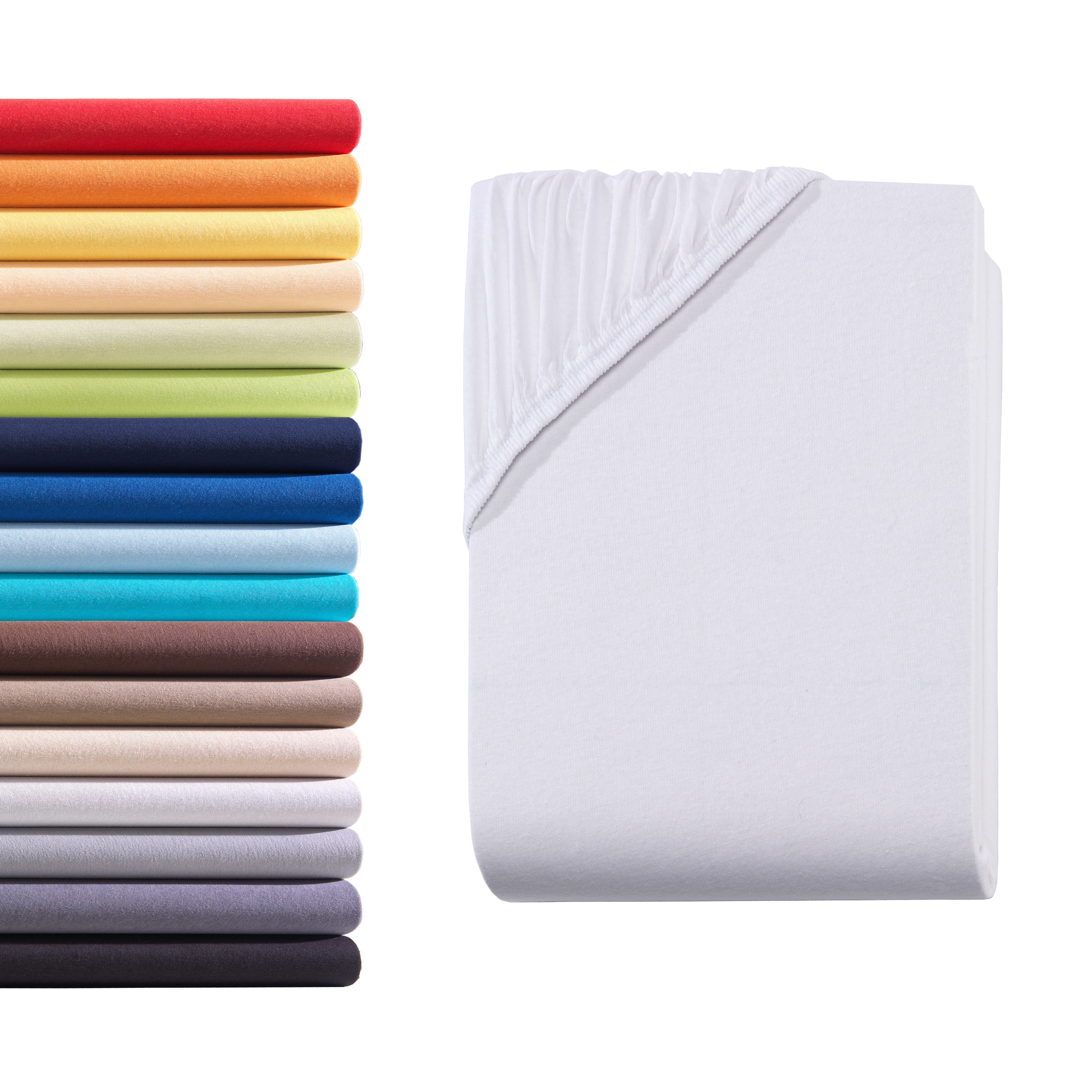 Hometex Premium Textiles Spannbettlaken Jersey Spannbettlaken 100% Baumwoll günstig online kaufen