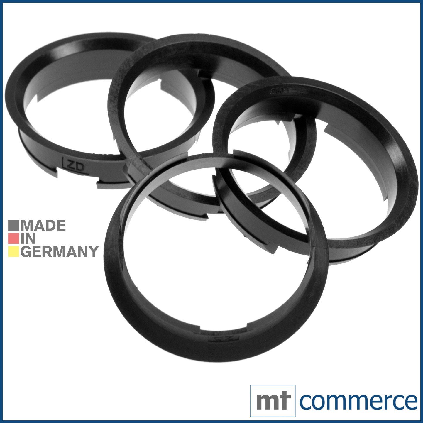 RKC Reifenstift 4X Zentrierringe schwarz Felgen Ringe Made in Germany, Maße: 63,4 x 60,1 mm