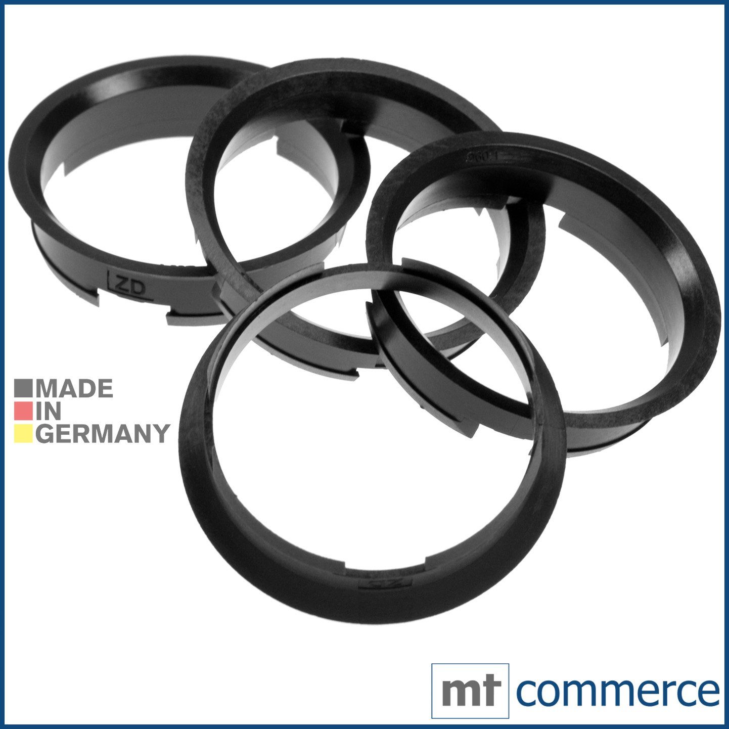 BRANDT AUTOMOTIVE Reifenstift 4X Zentrierringe schwarz Felgen Ringe Made in Germany, Maße: 63,4 x 60,1 mm