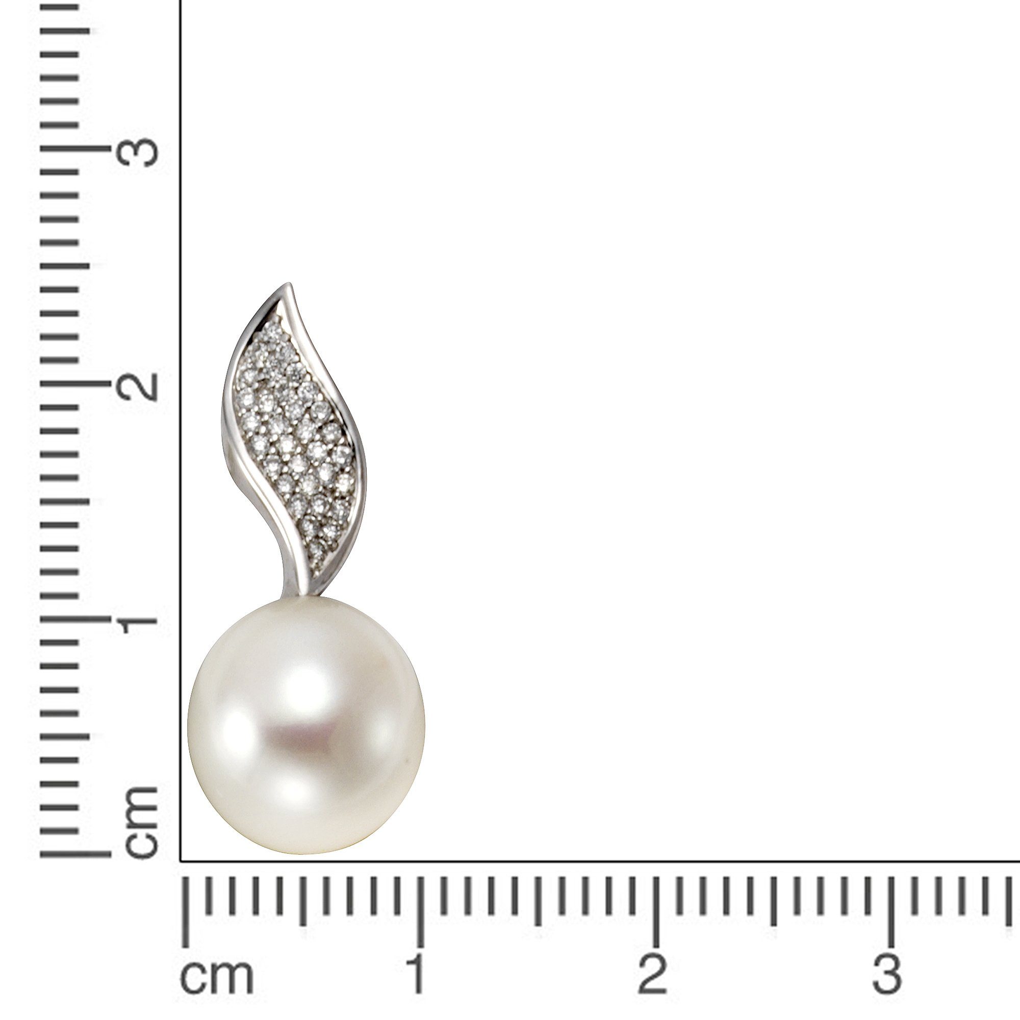 Orolino Kettenanhänger Brillanten Perle 0,12ct. 585 Gold + 10,5-11mm
