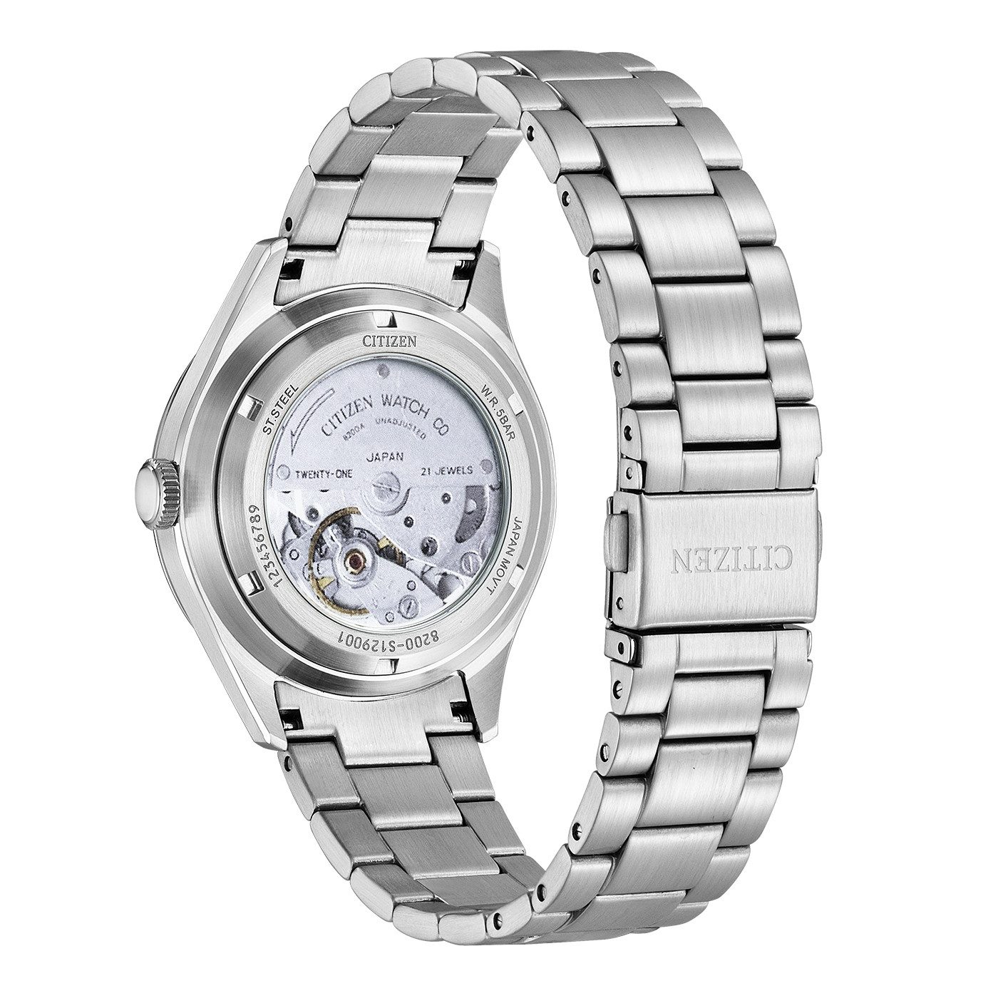 Citizen Automatikuhr Crystal Seven NH8391-51LC, Armbanduhr, Herrenuhr, Mechanische Uhr, Edelstahlarmband, analog