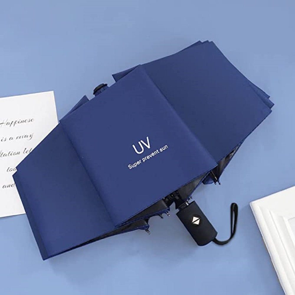 Schließen und marineblau zggzerg für Taschenregenschirm Reiseschirm automatisches Öffnen