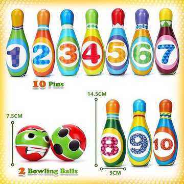 Fivejoy Lernspielzeug Kegelspiel für Kinder,Pädagogisches Bowlingset,Montessori Spiele, Outdoorspielzeug,Präfektes Spielzeug für drinnen und draußen