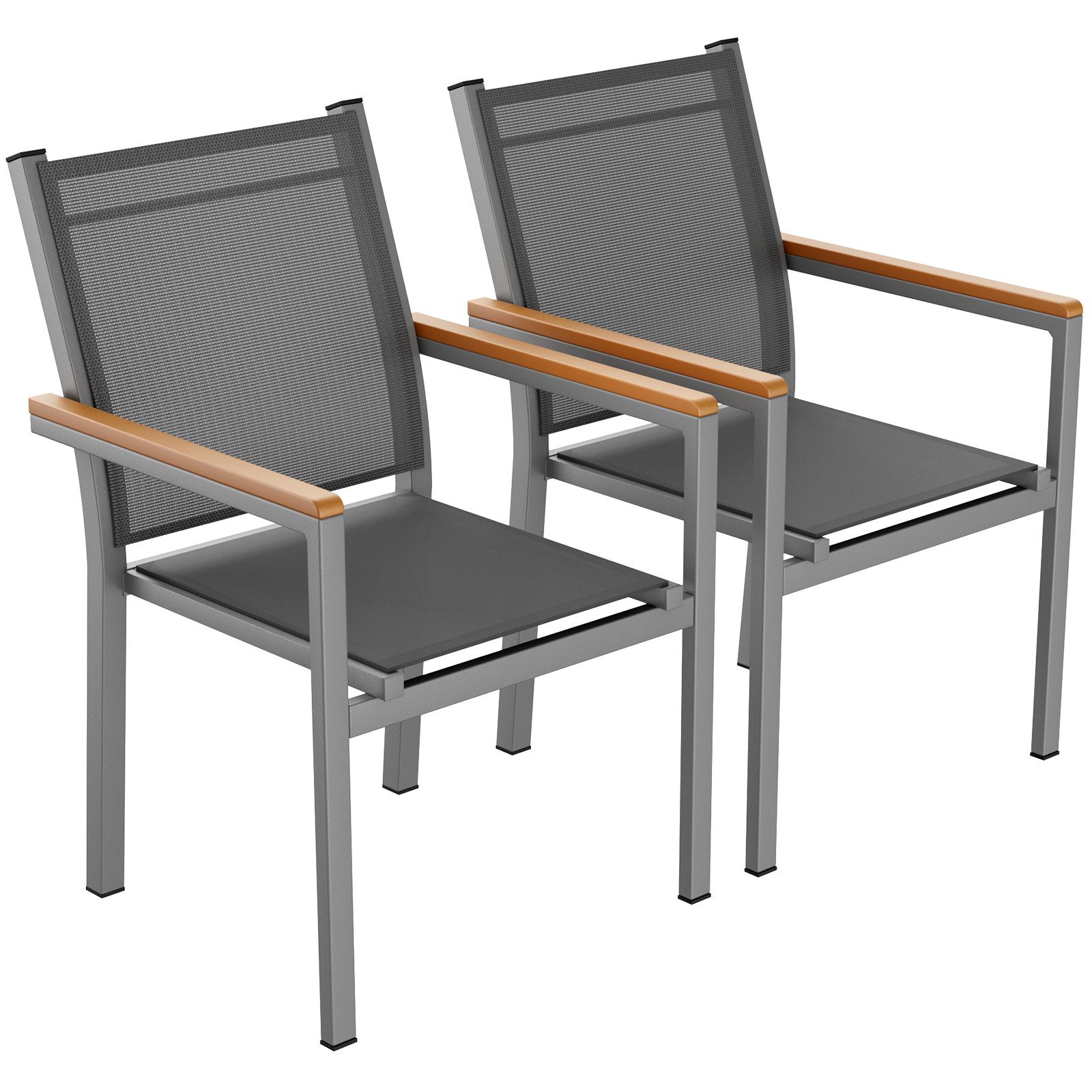 TLGREEN Gartenstuhl,(2/4er Set)Aluminium Outdoor-Stapelstuhl,Maximale Belas günstig online kaufen
