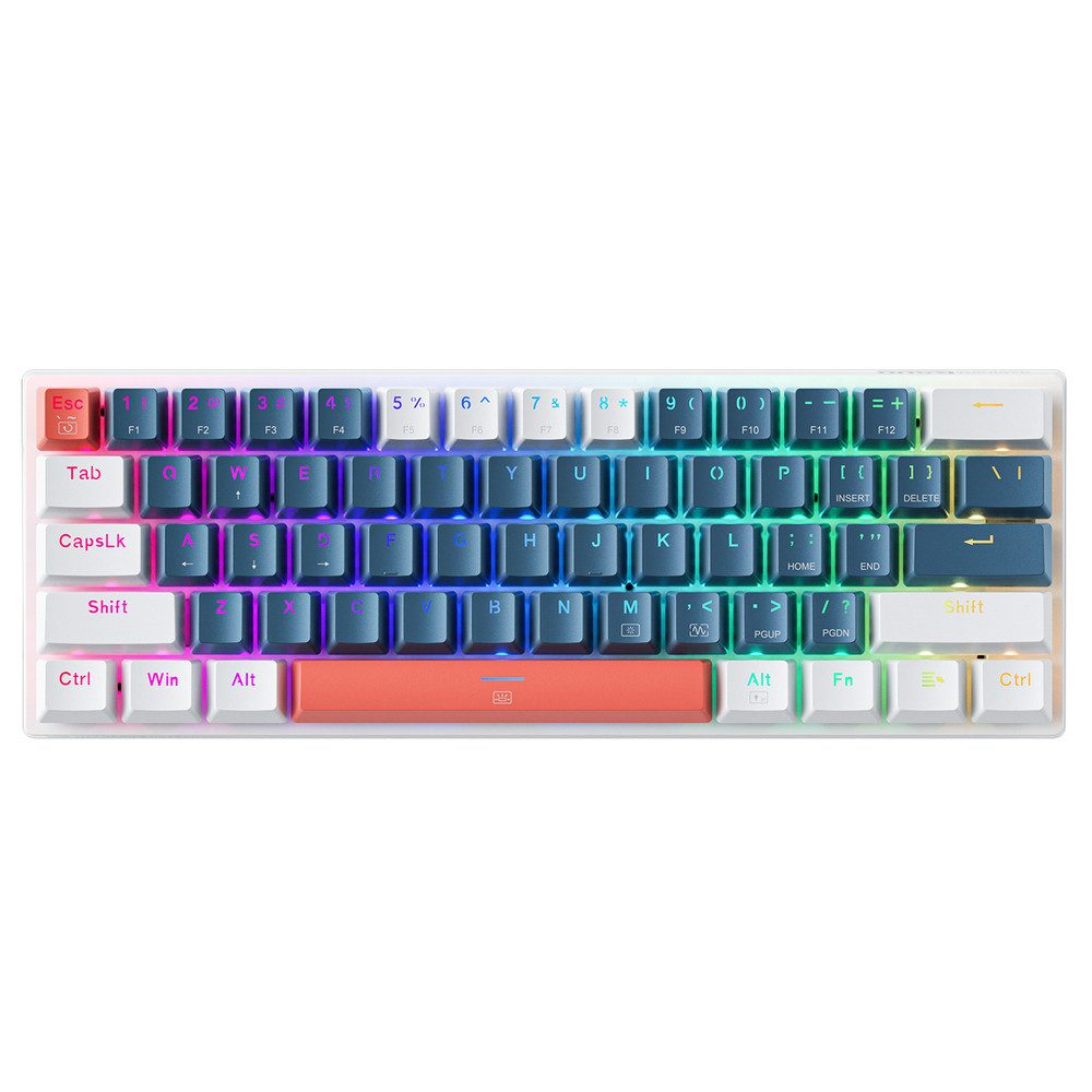 Machenike Gamertastatur RGB-Tastatur Zockertastatur Gaming-Tastatur (60% Layout, Hot-Swap, RGB, N-Key-Rollover)