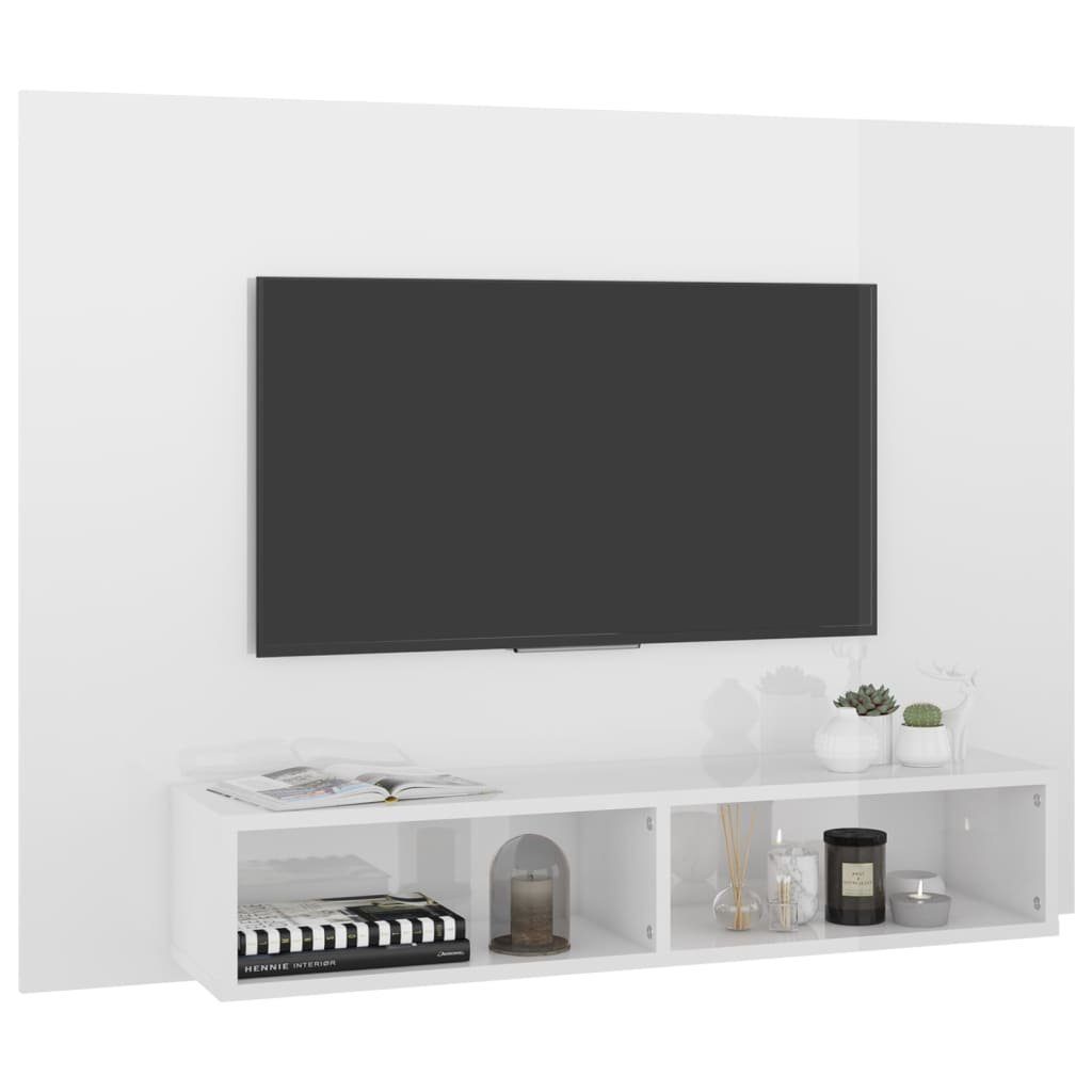 120x23,5x90 cm TV-Schrank furnicato TV-Wandschrank Holzwerkstoff Hochglanz-Weiß
