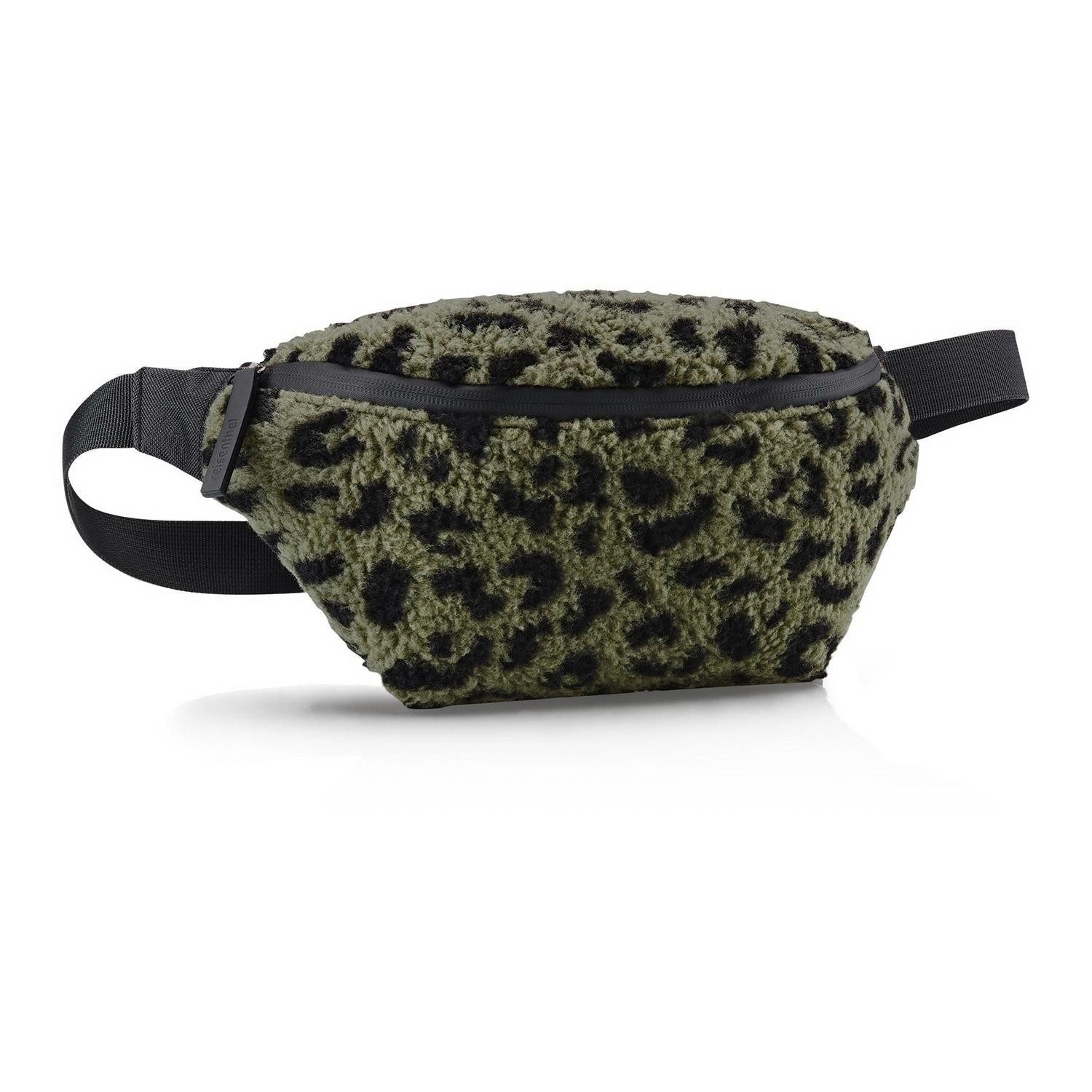 REISENTHEL® Bauchtasche BELTBAG, Olivgrün, Schwarz, Polyester, Teddystoff, 1,2 Liter, verstellbarer Tragegurt, mit Rückseitenfach