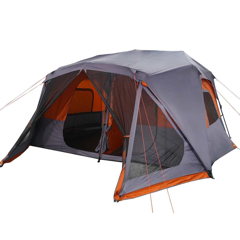 furnicato Faltzelt Familienzelt Campingzelt 443x437x229 cm Grau-Orange, (1 tlg)