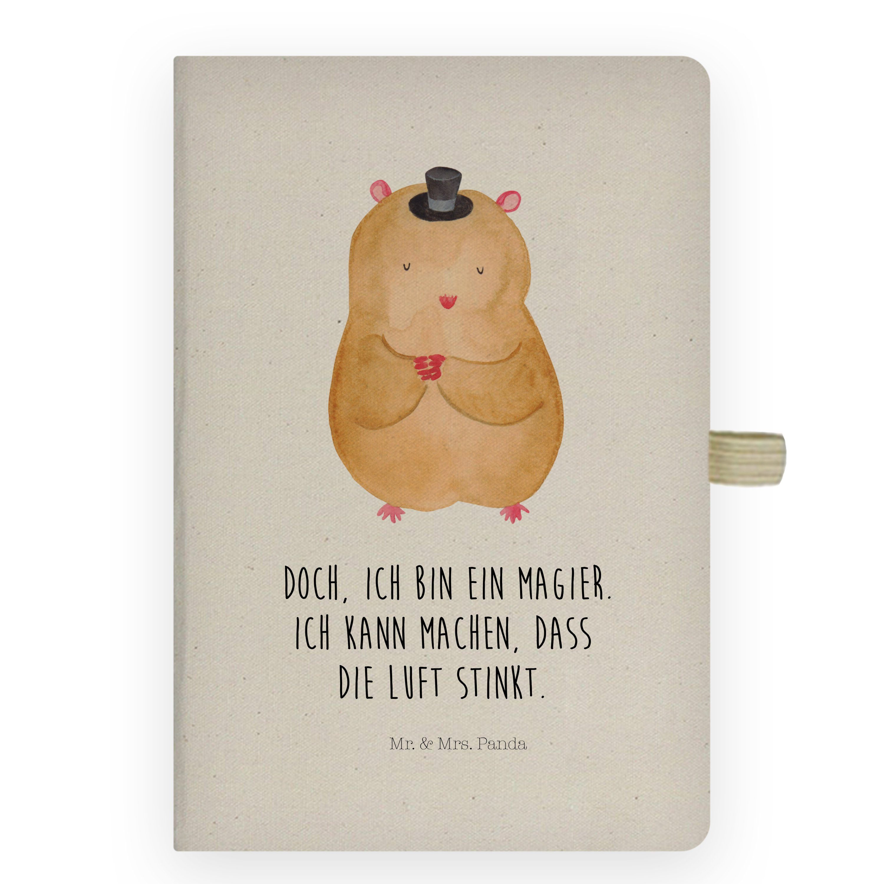 Mr. & Mrs. Panda Notizbuch Hamster mit Hut - Transparent - Geschenk, Schreibbuch, Zauberer, Jour
