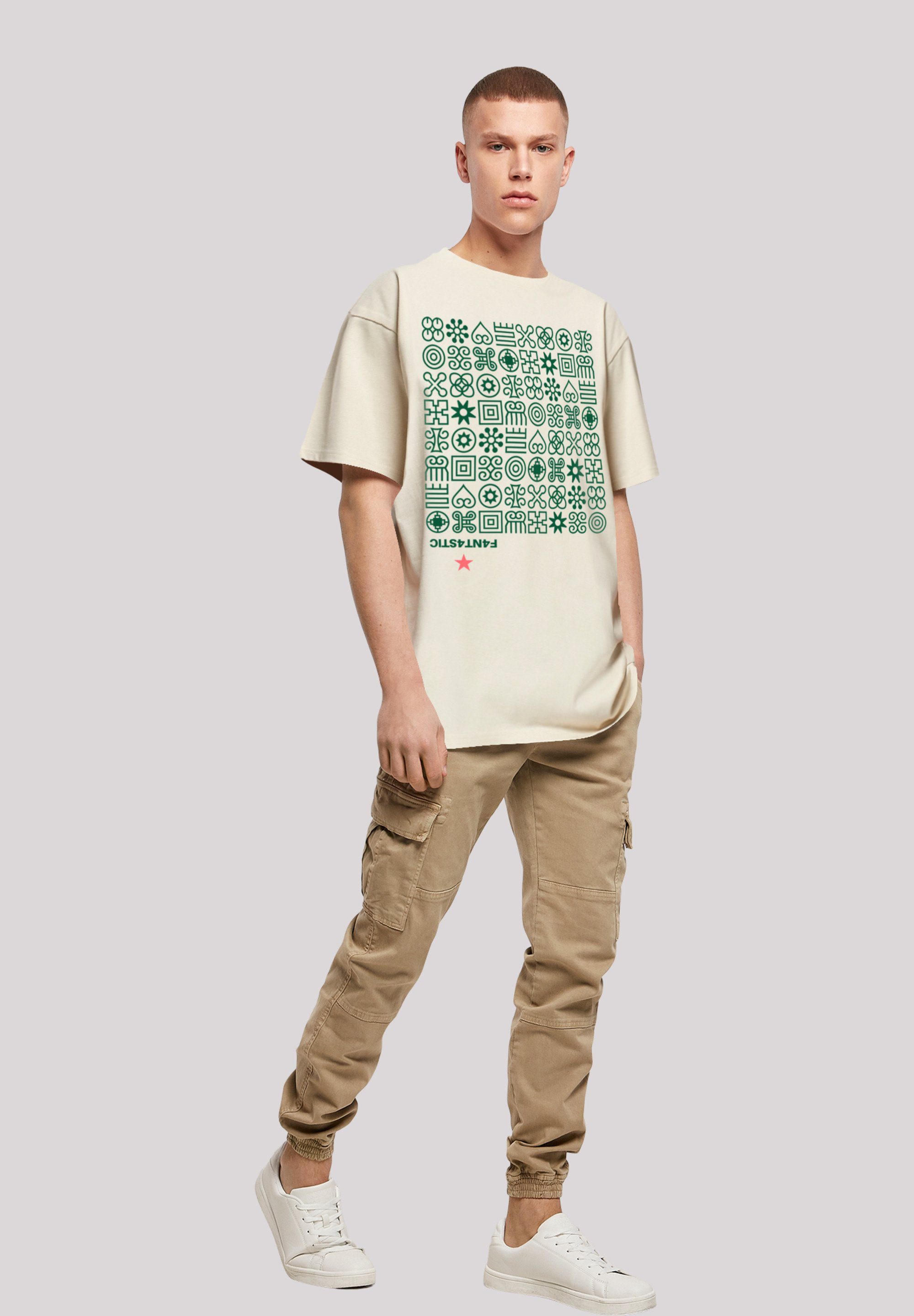 sand F4NT4STIC Grün T-Shirt Print Muster Symbole