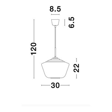 click-licht Hängeleuchte Pendelleuchte Veiro in Chrom und Schwarz E27 300mm, keine Angabe, Leuchtmittel enthalten: Nein, warmweiss, Hängeleuchte, Pendellampe, Pendelleuchte