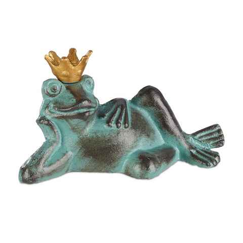 relaxdays Gartenfigur Gartenfigur Froschkönig, S