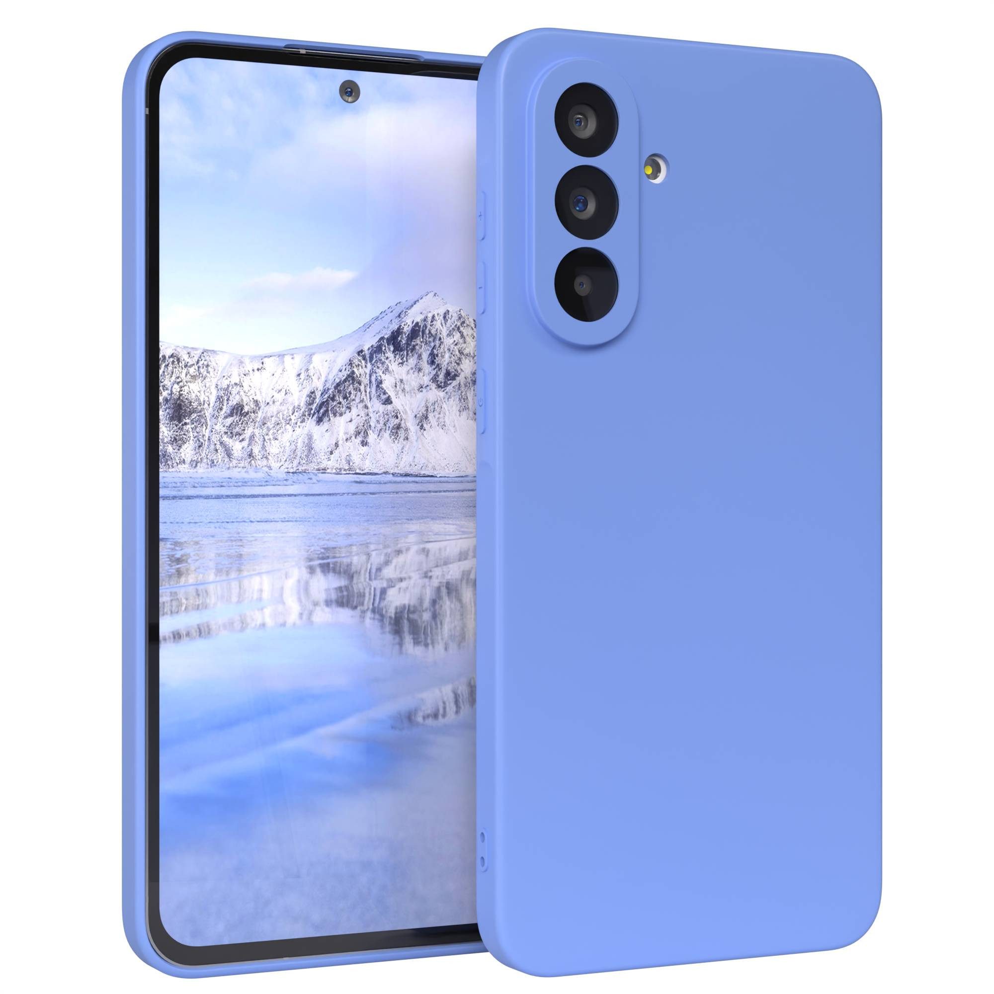 EAZY CASE Handyhülle für Samsung Galaxy A56 Hülle Silikon 6,7 Zoll, Silikon Schutzhülle mit Kameraschutz kratzfest Back Cover Ultramarin