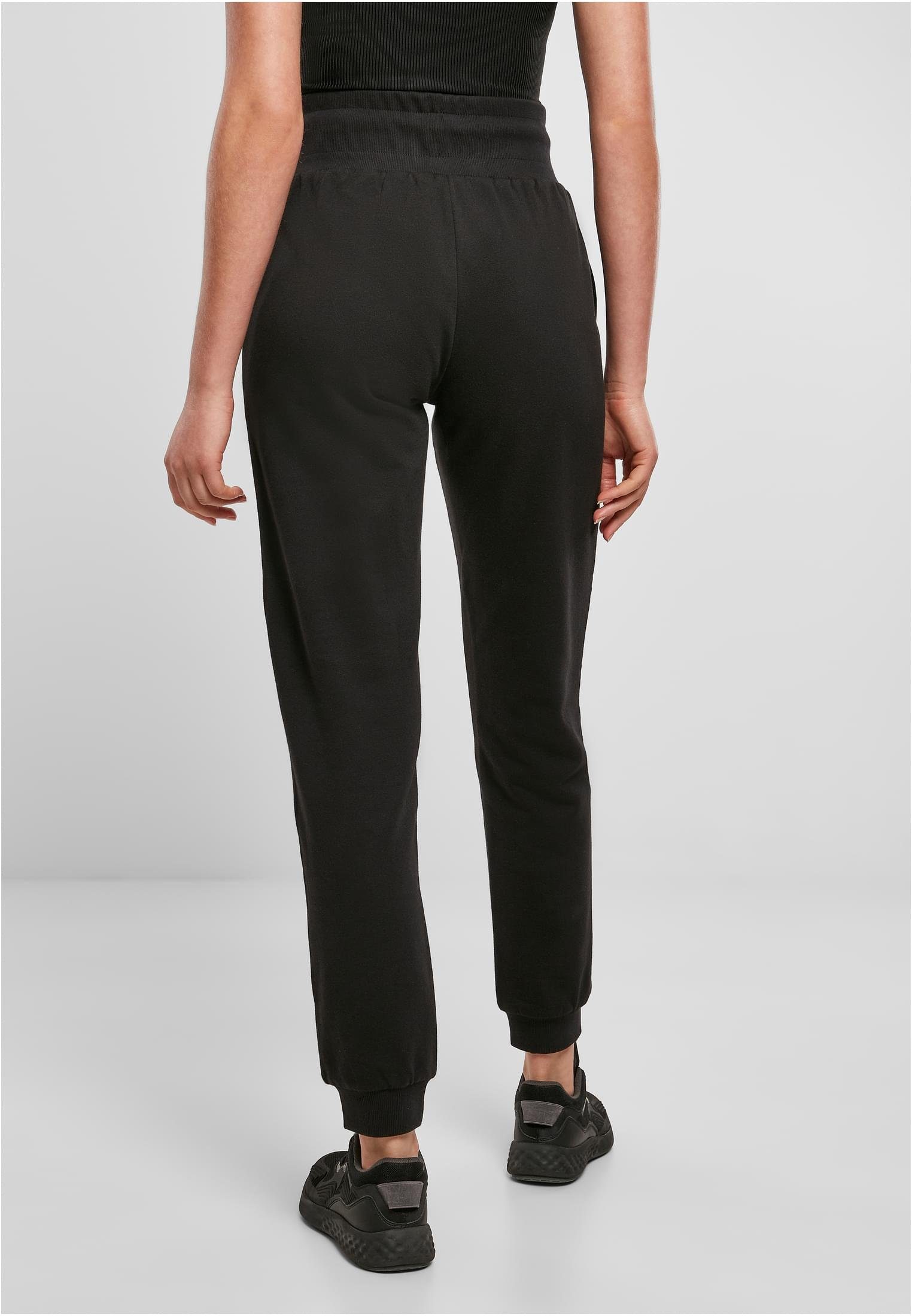 Stoffhose Waist High schwarz Organic URBAN Damen CLASSICS (1-tlg) Pants Ladies Sweat