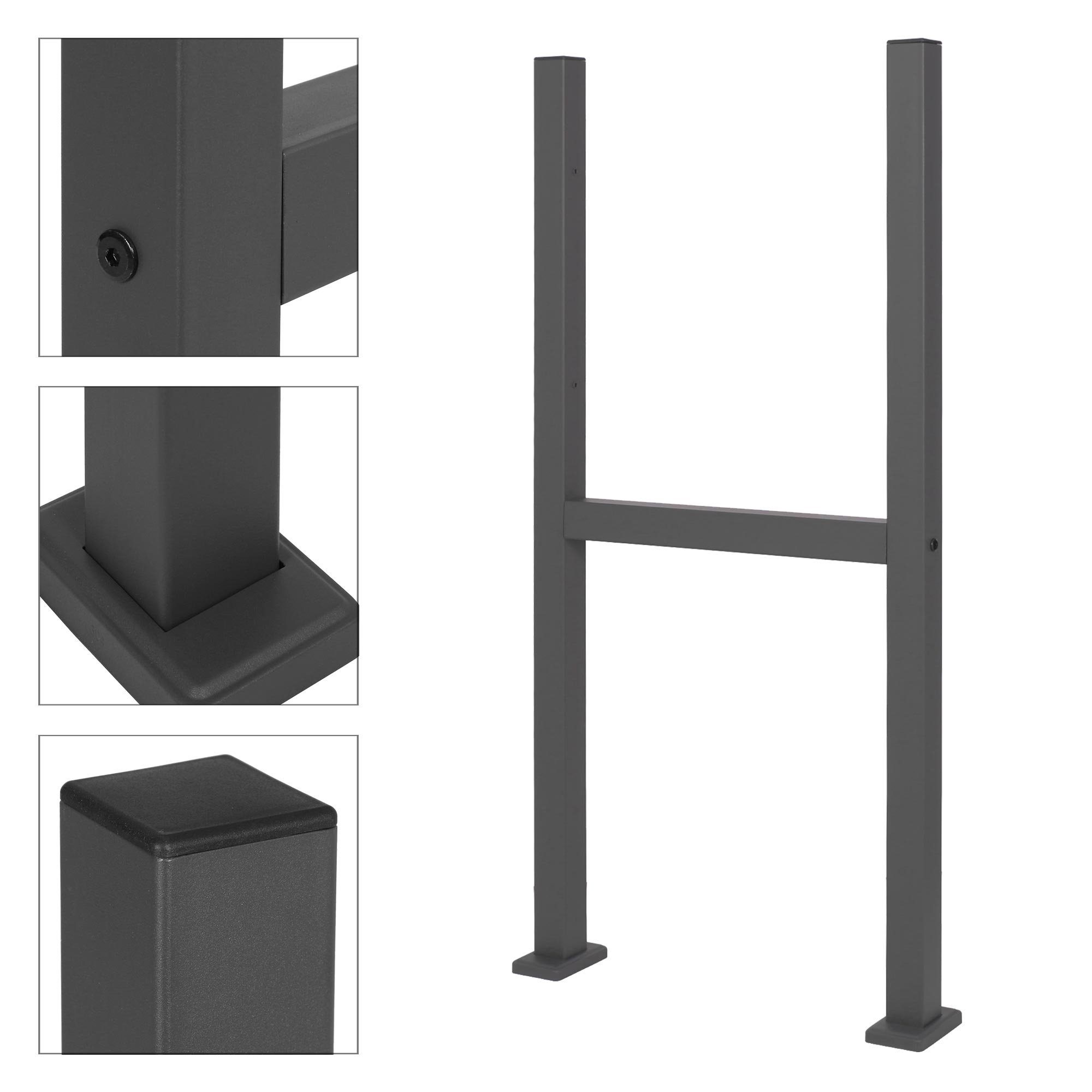 ML-DESIGN aus Paketbriefkasten Anthrazit/Holzoptik 44x35x58 Ständer mit cm Paketbriefkasten