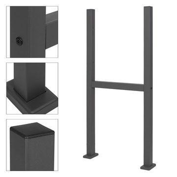 ML-DESIGN Paketbriefkasten Paketbriefkasten mit Ständer 44x35x58 cm Anthrazit/Holzoptik aus