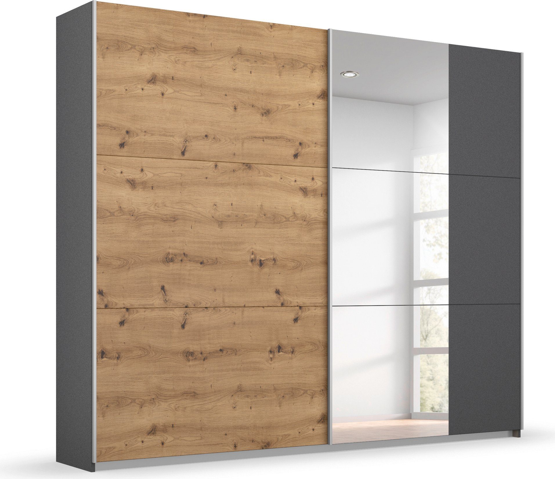 rauch Schwebetürenschrank Kleiderschrank Schrank Garderobe AURELIO (3 Ausstattungen BASIC/CLASSIC/PREMIUM (inkl. SOFT-CLOSE-FUNKTION) zeitloses Design, viele Farben, Breiten 175/218/261 cm MADE IN GERMANY