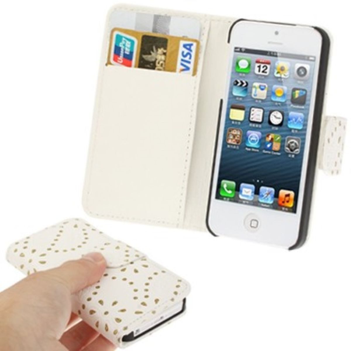 König Design Handyhülle Apple iPhone 5 / 5s / SE, Apple iPhone 5 / 5s / SE Handyhülle Backcover Weiß