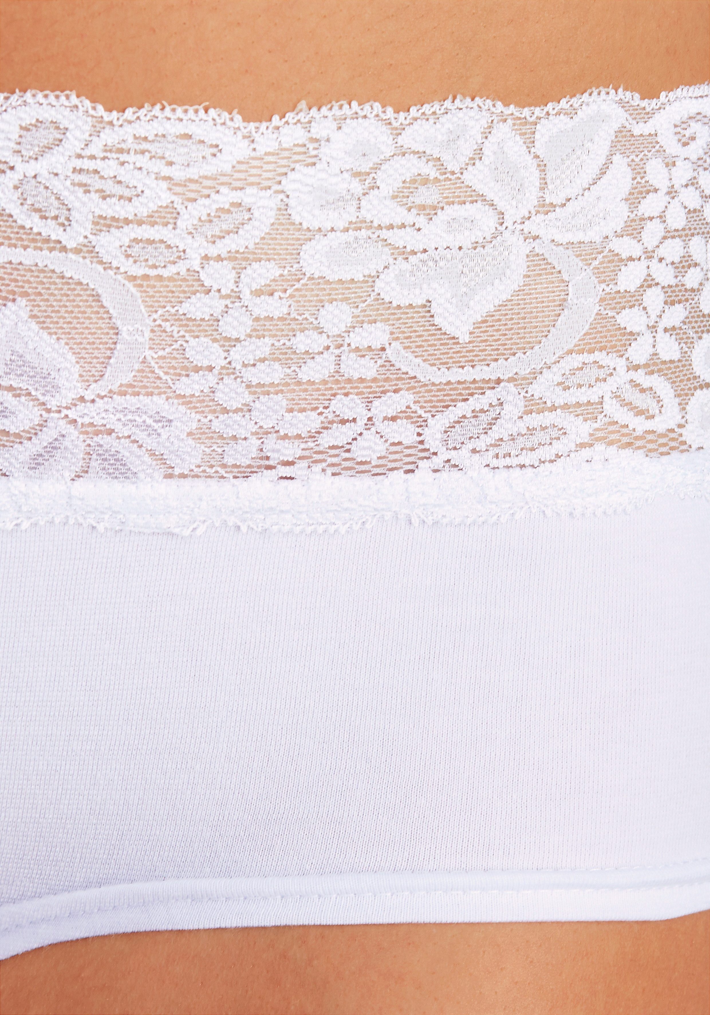 Vivance by Lascana Panty (3er-Pack) aus elastischer Baumwolle mit floraler Spitze – Bild 4 von 5