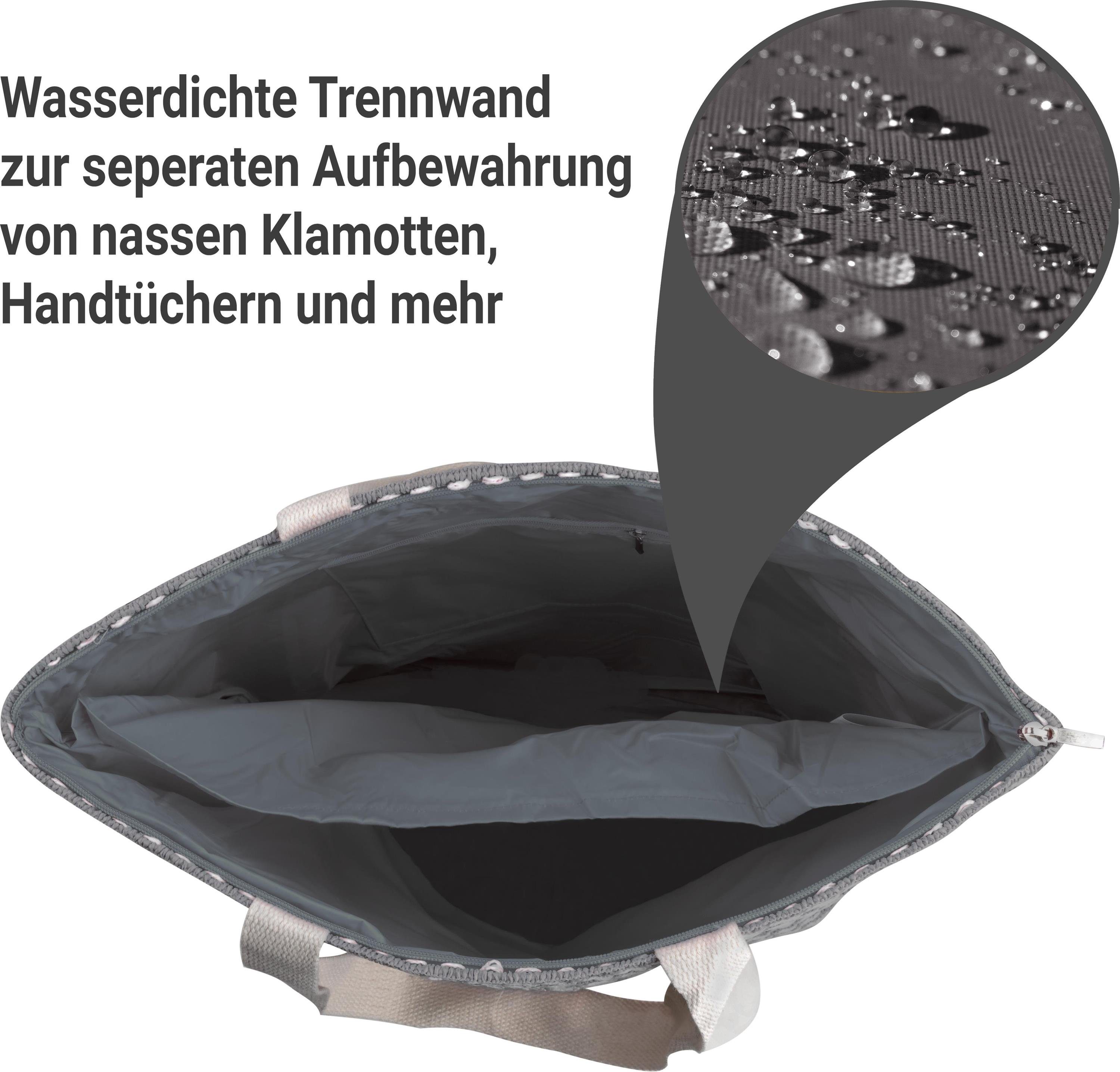 normani Strandtasche Große Strandtasche Meeru, XXL Schultertasche mit Reißverschluss und wasserdichten Innetasche – Bild 5 von 5