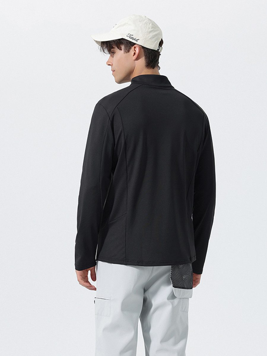 YOUTHUP Funktionsshirt Herren Stretch-Sportshirt mit Zipp-Polo-Kragen günstig online kaufen