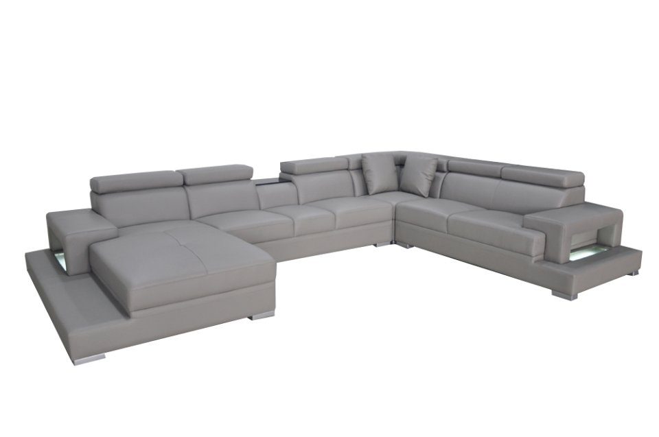 JVmoebel Ecksofa Designer LED U-Form Wohnlandschaft luxus Sofa Polstermöbel Neu, Made in Europe