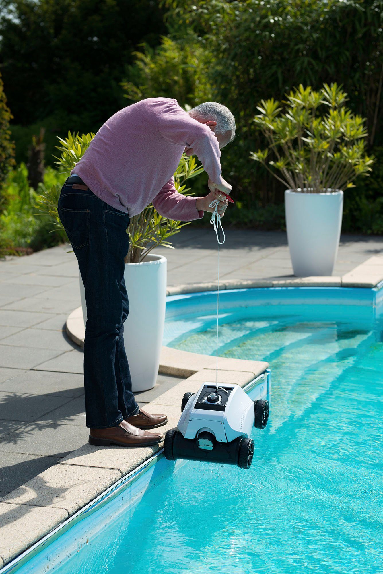 Infinite Spa Poolroboter RobotClean Akku Sauger, (Packung, 5-St), inkl. Akku, 3 Einstellungen des Richtungswinkels