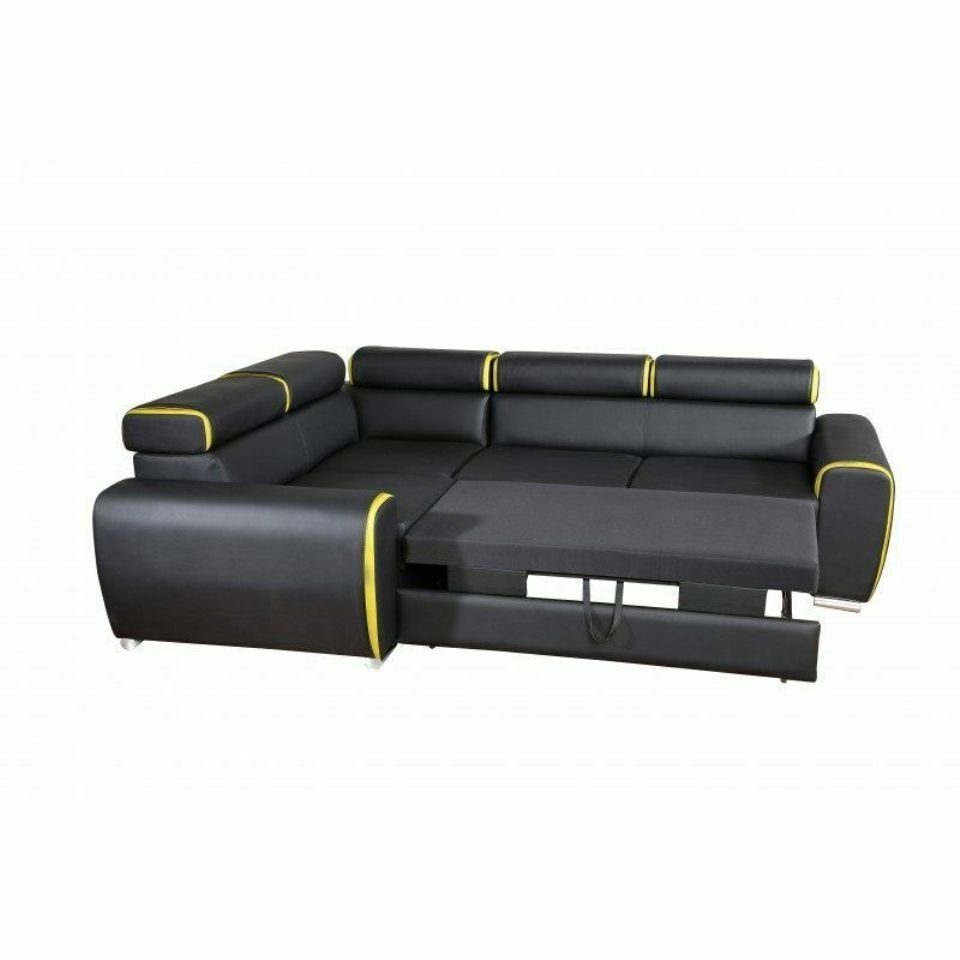Ecksofa Design JVmoebel Eck Sofa, Bettfunktion Sofa Couch Polster Sitz