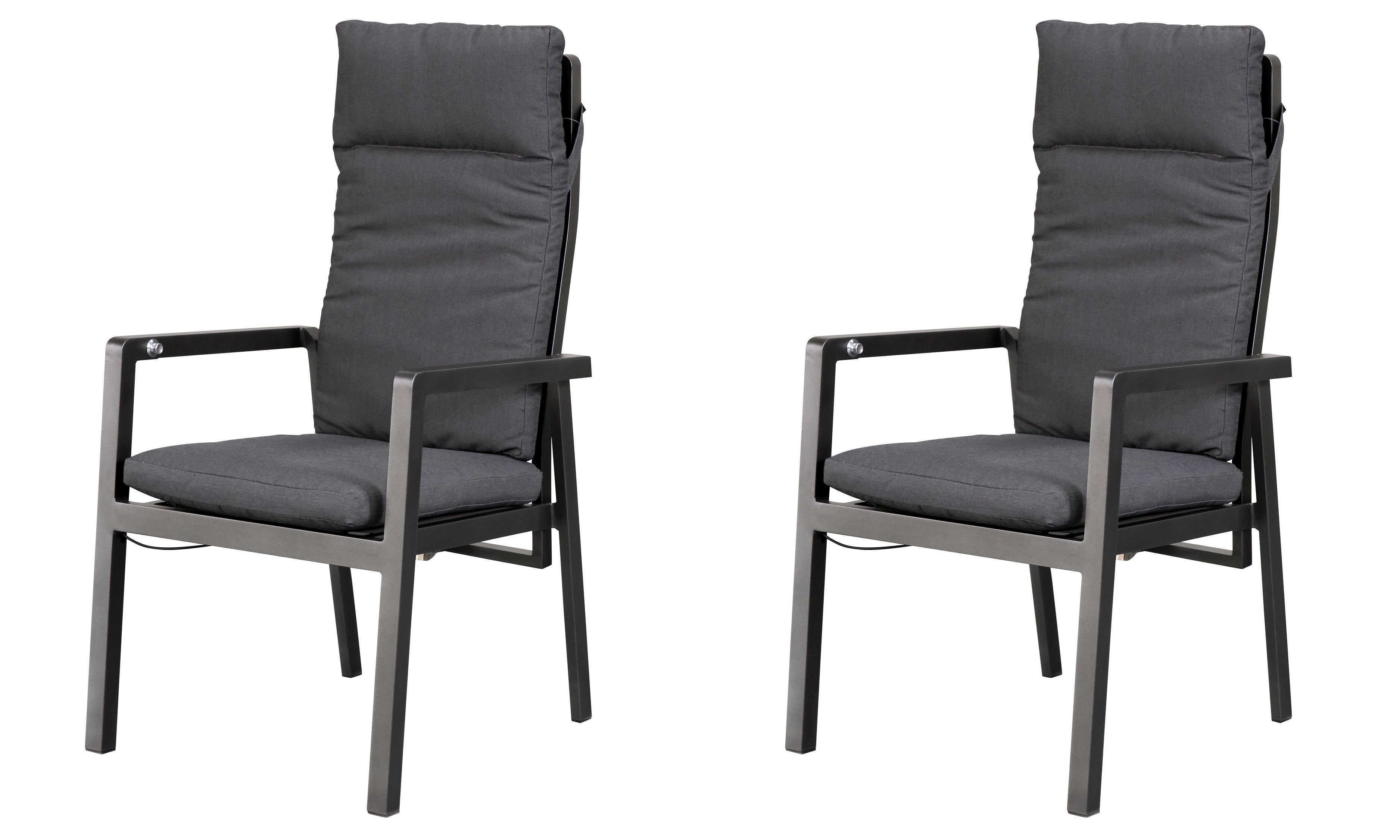 Gardissimo Gartenstuhl 2 er Set Ontario Lounge Stuhl Dining Alu Move Stapelstuhl (Spar-Set, 2 St), mit verstellbarer Rückenlehne / stapelbar