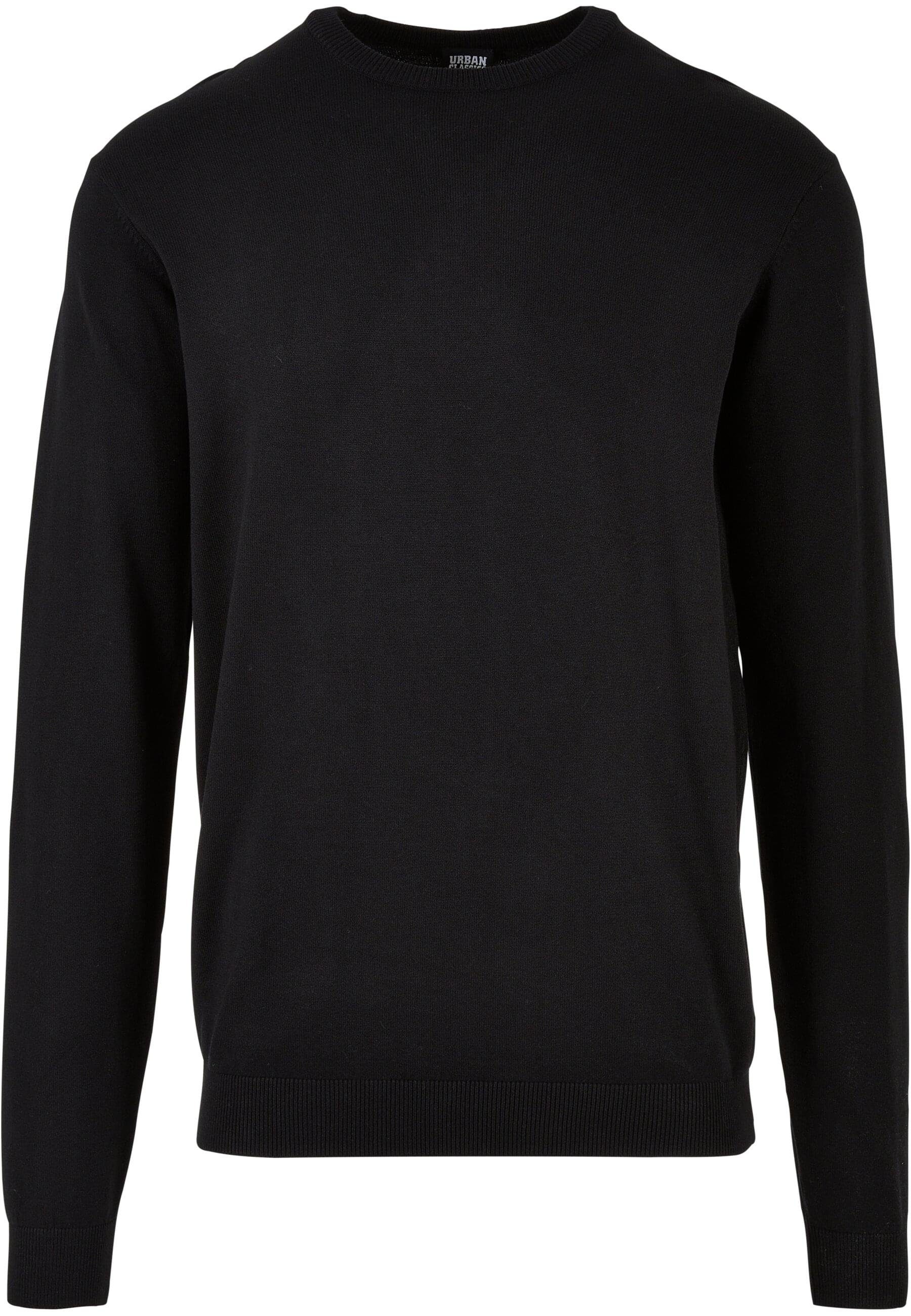 URBAN CLASSICS Rundhalspullover Sweater Knitted Herren Crewneck black