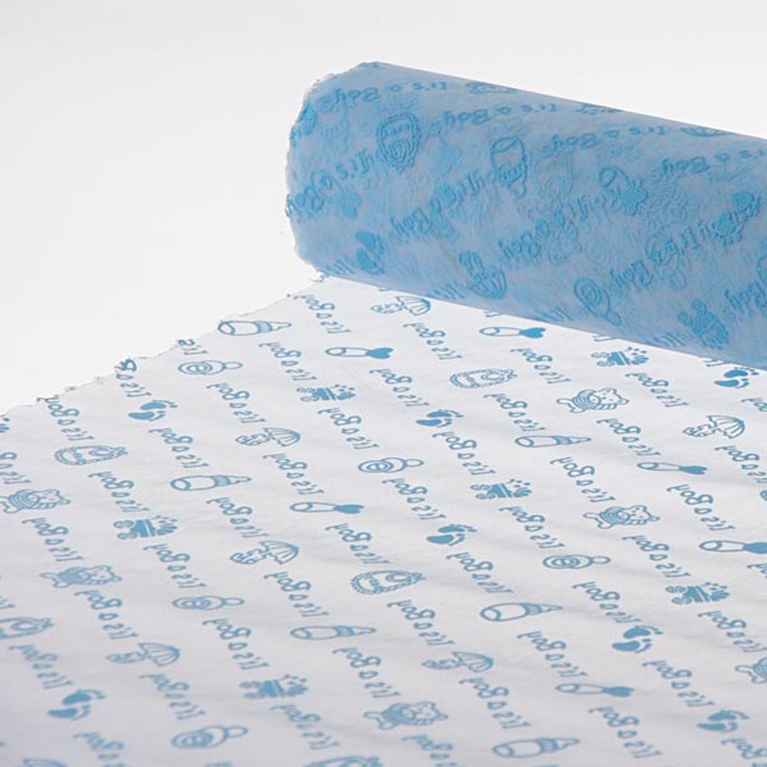 Deko AS Tischläufer Tischläufer ""Baby boy"" - hellblau - 28 cm - 5 m - 97640 70-M 280 (1-tlg, 1 Rolle Tischläufer), Strapazierfähig