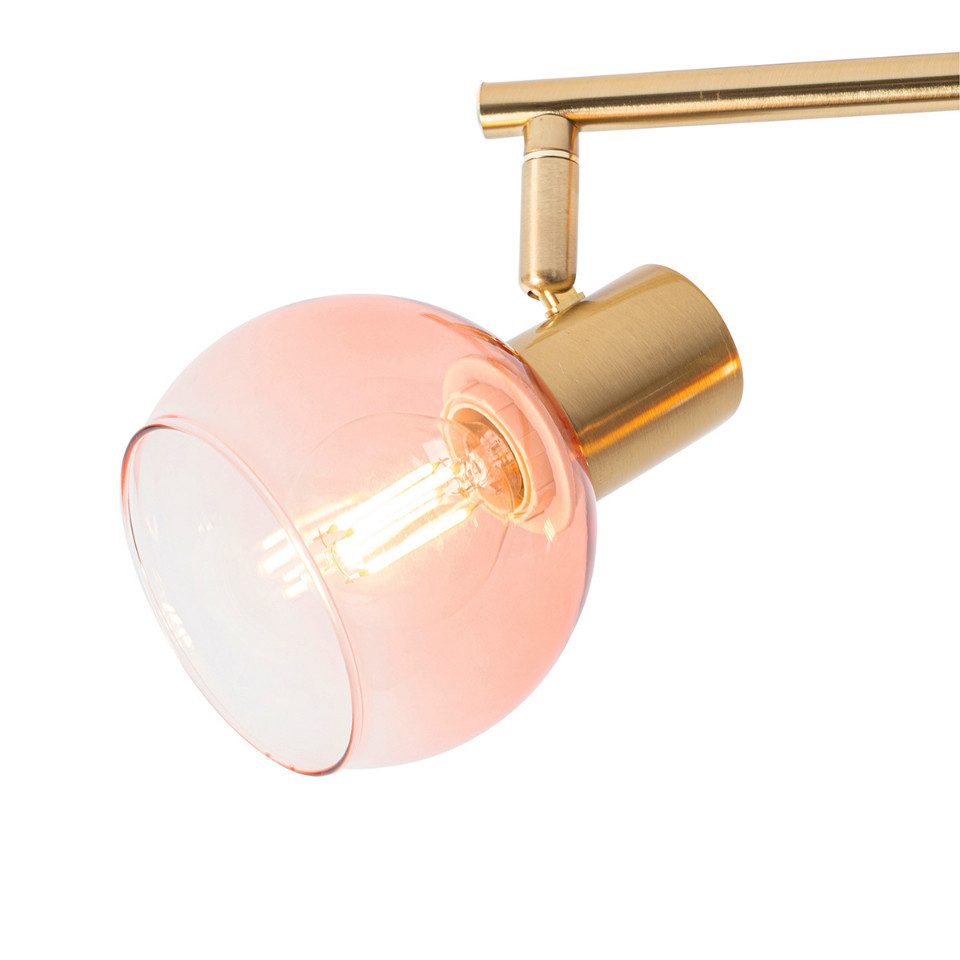 Qazqa LED Aufbaustrahler Vidro, ohne Leuchtmittel, Warmweiß, QAZQA Aufbau­spot, e14, Rosa, Stahl, Art Deco