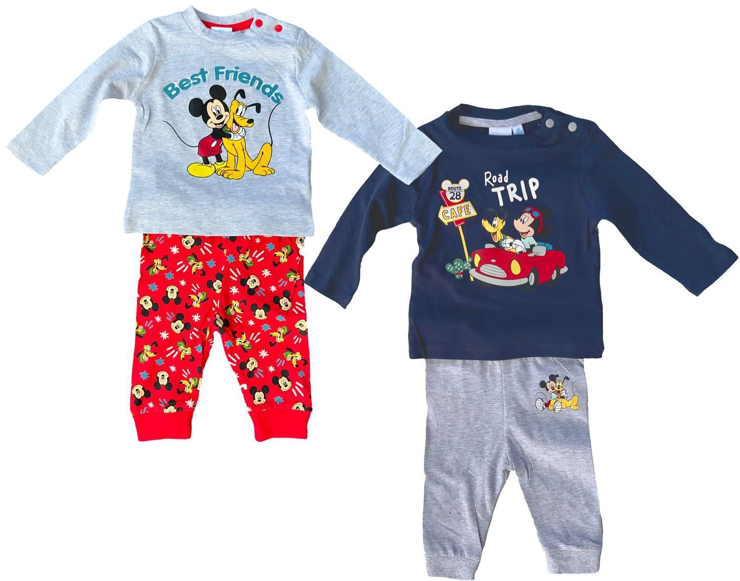 Strampler Mickey Mouse 2x Set Baby Body + Hose 4 Teile 62 68 80 86 92
