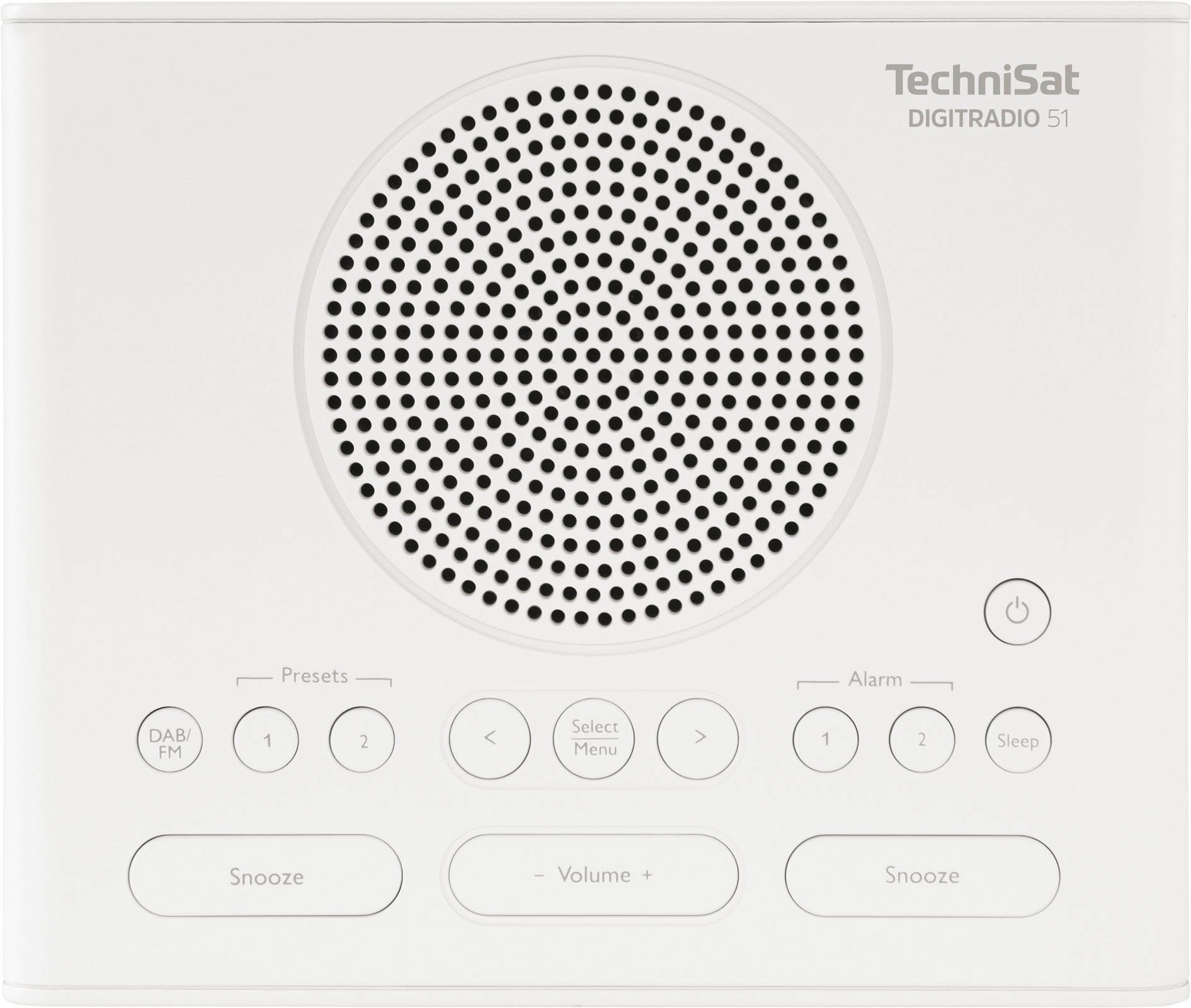 TechniSat Radiowecker DIGITRADIO DAB+, - Sleeptimer Display, mit Snooze-Funktion, dimmbares weiß Uhrenradio 51