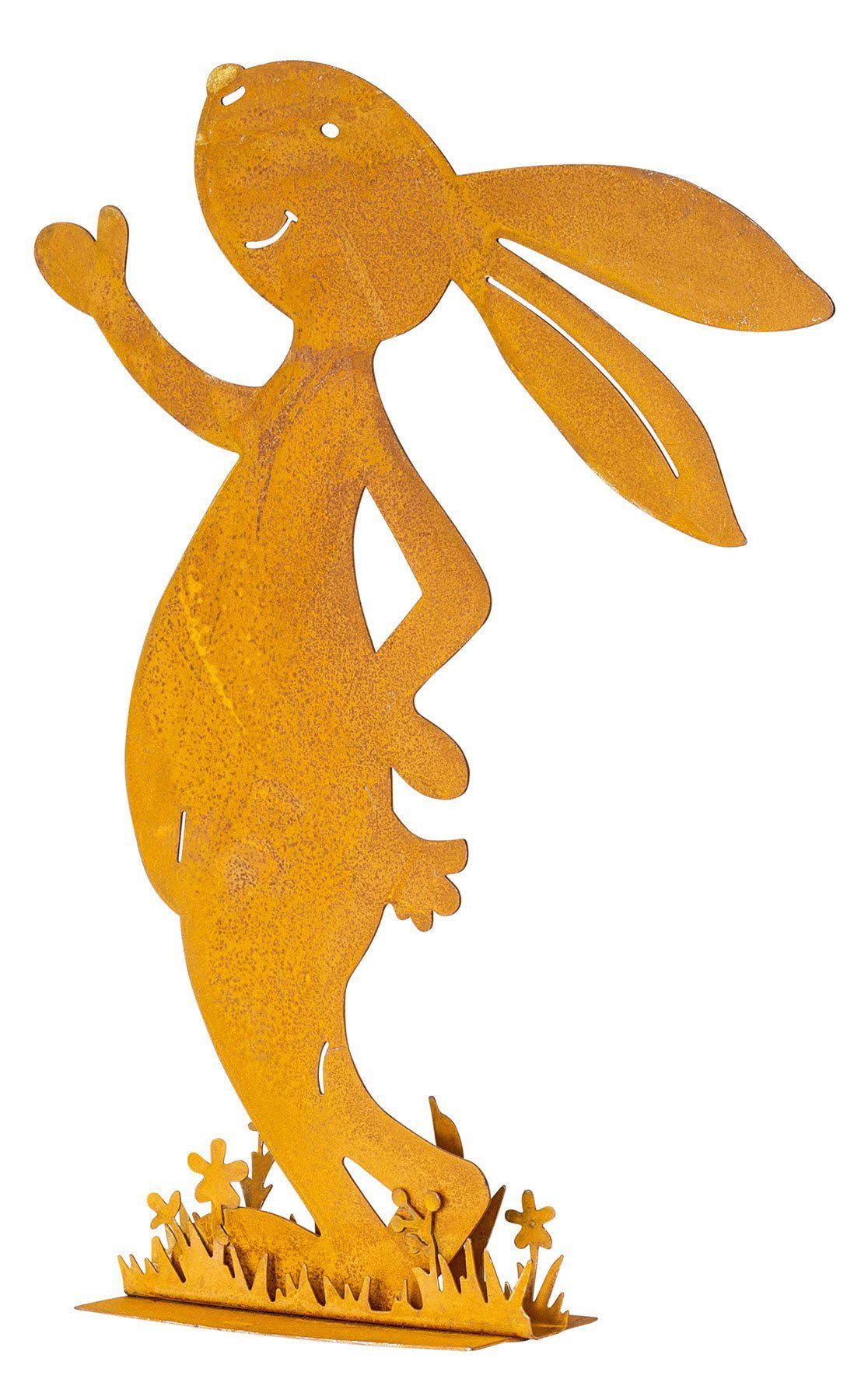 Levandeo® Osterhase, Hase H24cm Rost Metall Aufsteller Tischdeko Osterhase Figur