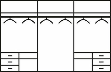 Wimex Schwebetürenschrank Level (Level, 1-St., Schwebetürenschrank) 300cm weiß Spiegel