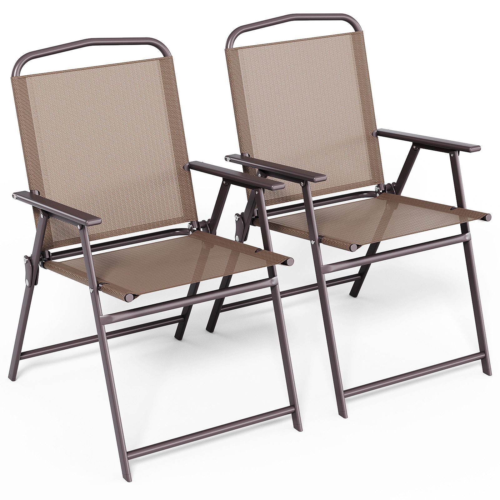 TLGREEN Klappstuhl Eisen-Gartenstuhl,Campingstuhl aus Texteline-Gewebe, (2 St), Bis 120kg,für Garten, Terrasse, Balkon und Camping