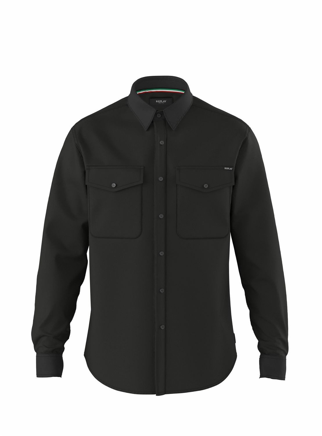 Replay Langarmhemd 6.5 OZ BLACK DENIM (1-tlg) günstig online kaufen