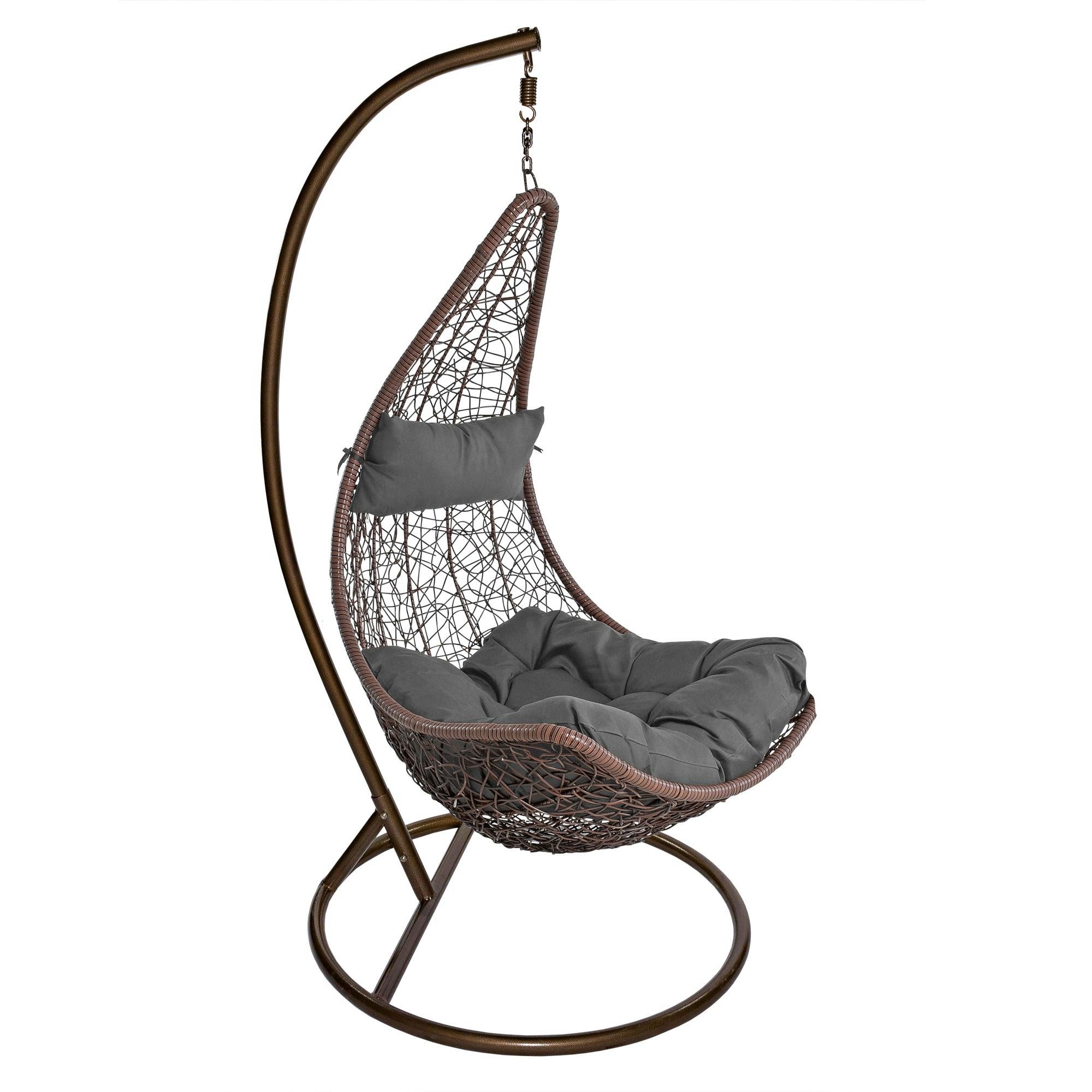 ESTEXO Кресла Подвесноые стулья Polyrattan Hängekorb mit Gestell Hängestuhl Hängeschauke