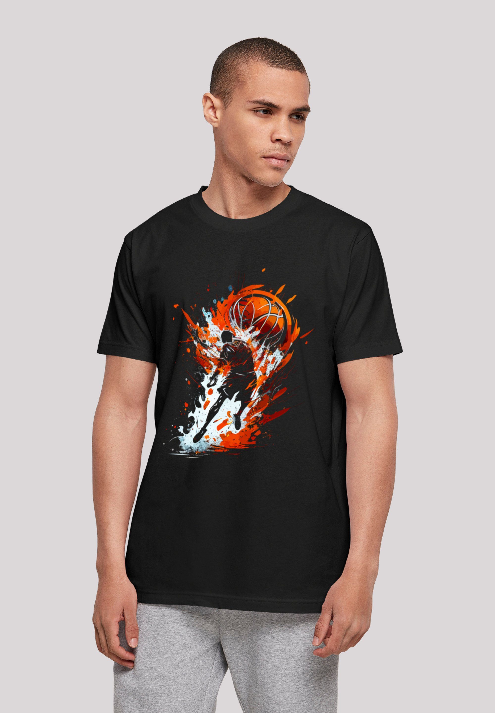 F4NT4STIC T-Shirt Basketball Splash Sport UNISEX Print schwarz
