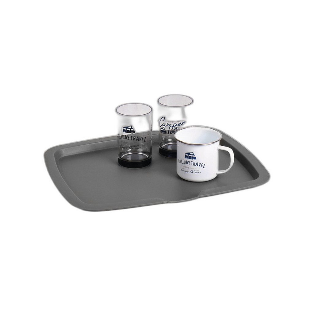 Camp4 Abtropfwanne Camp4 Silikon-Geschirrtrockner 50x42x6/16cm - Weiß/grau