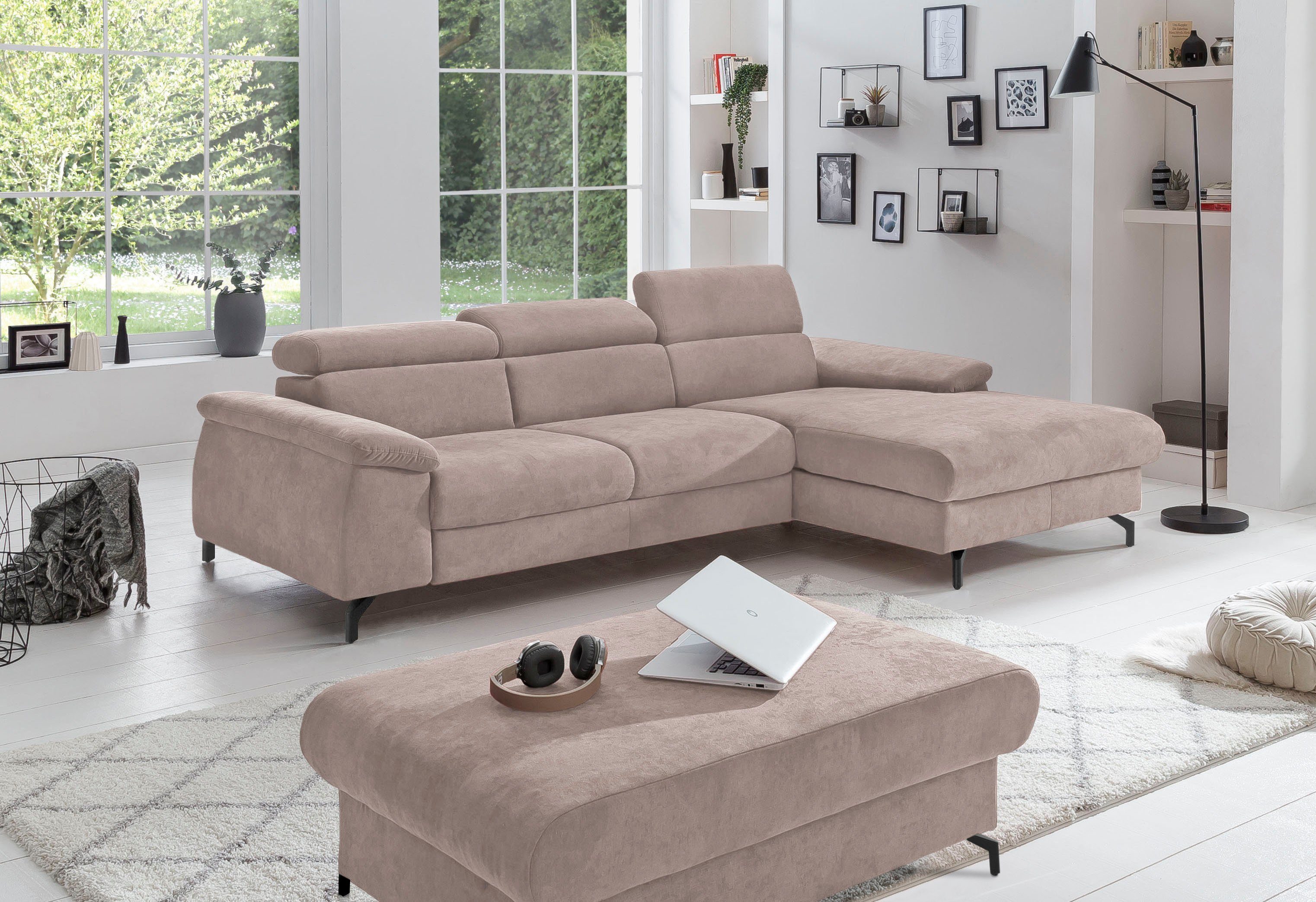 COTTA Ecksofa Kitty L-Form, B: 242 cm, mit Kopfteilverstellung, optional Bettfunktion & Bettkasten