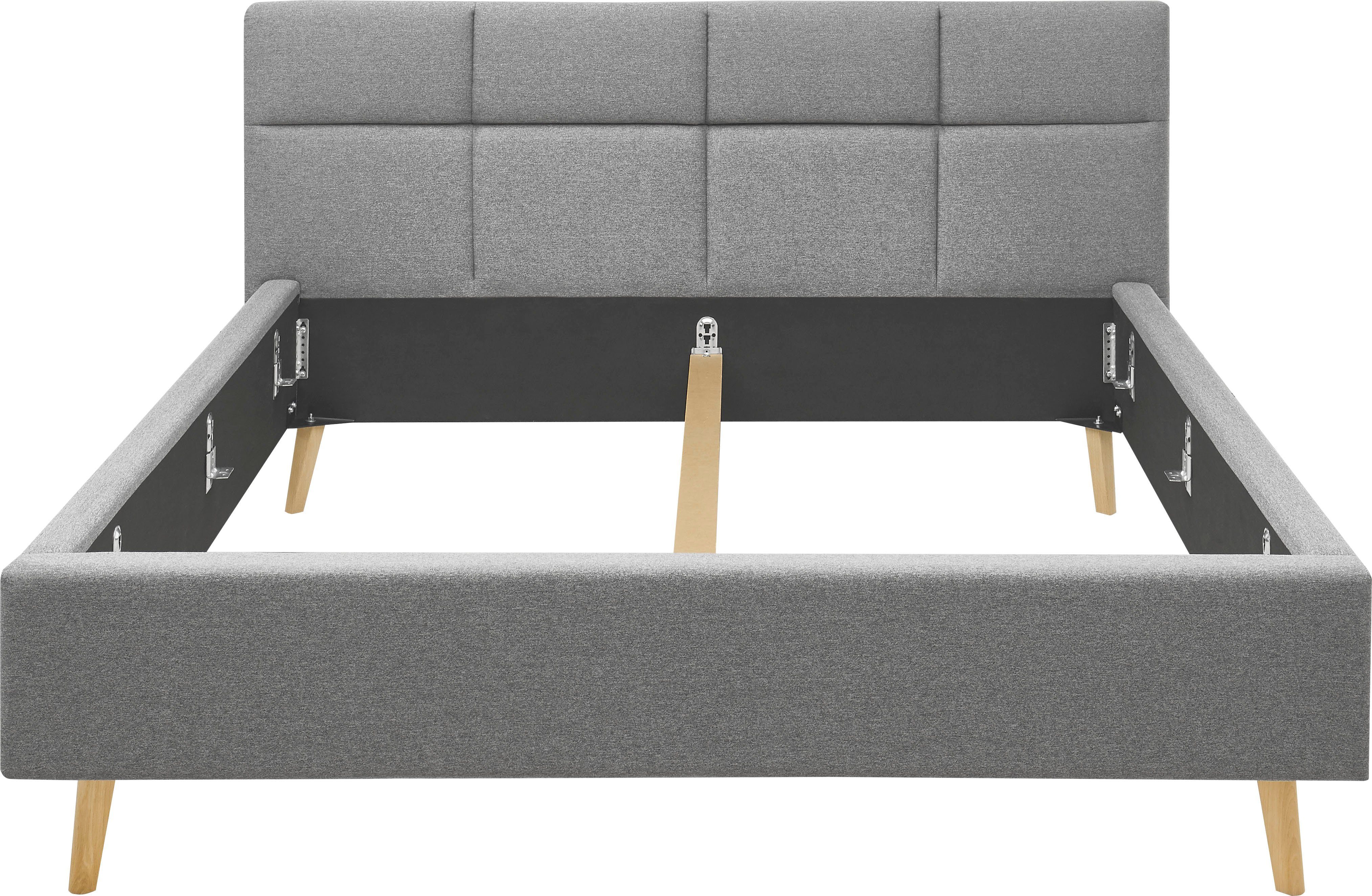 set one by Musterring Polsterbett Cary, wahlweise mit Matratze und Lattenrost, Füße in Eiche natur