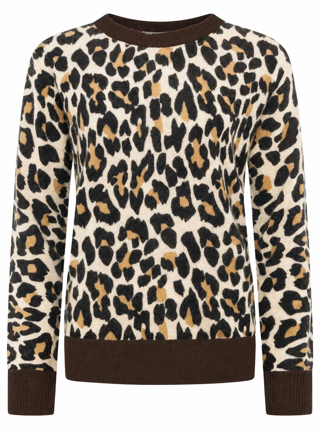 Zwillingsherz Kaschmirpullover Rundhalspullover Leo abgesetzte Kante
